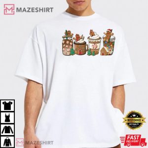 Gingerbread Christmas, Coffee Lover Gift Latte Drink Holiday Xmas T-Shirt