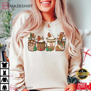 Gingerbread Christmas, Coffee Lover Gift Latte Drink Holiday Xmas T-Shirt