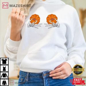 Halloween Skeleton Pumpkin Boob Spooky Season T Shirt 1