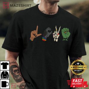 Halloween Monster Love LGBT Gay Hallo Pride Love Funny T Shirt