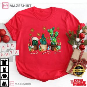 Holiday Season Christmas Cactus Cactus Lover Gift Xmas Tree T S 3