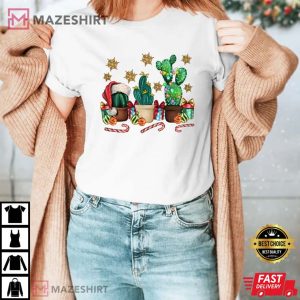 Holiday Season Christmas Cactus Cactus Lover Gift Xmas Tree T Shi 1