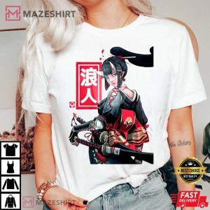 Japanese Ninja Geisha Samurai Girl Unisex T Shirt 1
