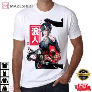 Japanese Ninja Geisha Samurai Girl Unisex T Shirt 3