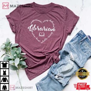 Librarian Cute Gift For Librarian School Library Reading Book T Shi
