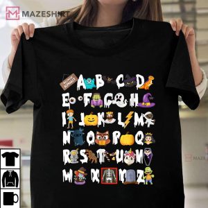 ABCs Learning Alphabet Kindergarten Teacher Halloween T-Shirt