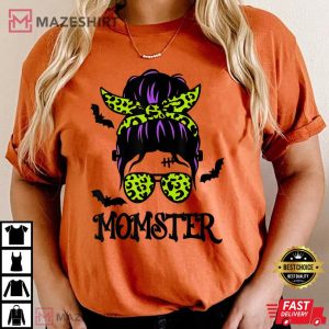 Messy Bun Momster Halloween T-Shirt