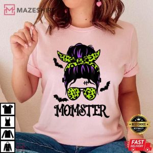 Messy Bun Momster Halloween T-Shirt