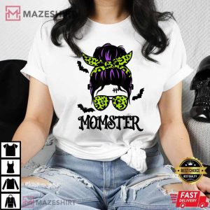Messy Bun Momster Halloween T-Shirt
