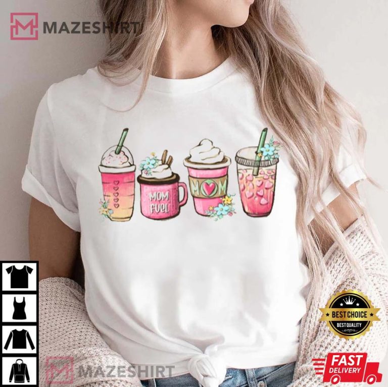 Mothers Day Gift Coffee Shirt, Women Cute Mama T-Shirt