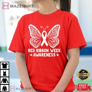 Wear Red For Red Ribbon Week Awareness Drug Free Butterfly 2