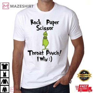 Funny Grinch Christmas Rock Paper Scissor T Shirt 1
