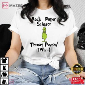 Funny Grinch Christmas Rock Paper Scissor T Shirt 3