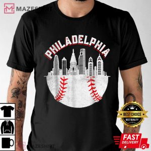 Philadelphia Philly Skyline Retro Cityscap T Shirt 3