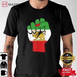 Iranian Flag Female Fist Support Women Of Iran LION SUN FLAG T Shirt 1