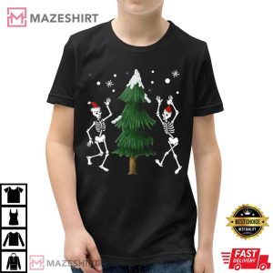 Dancing Skeleton Christmas T Shirt 2
