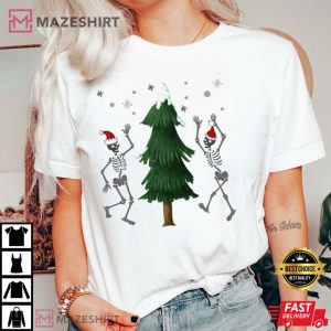 Dancing Skeleton Christmas T Shirt 3