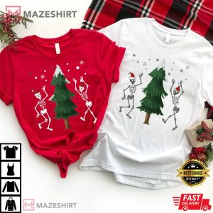 Dancing Skeleton Christmas T Shirt 4