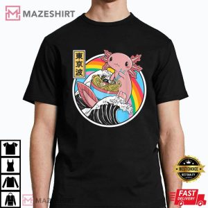 Anime Axolotl Ramen And Sketching Japan T Shirt 3