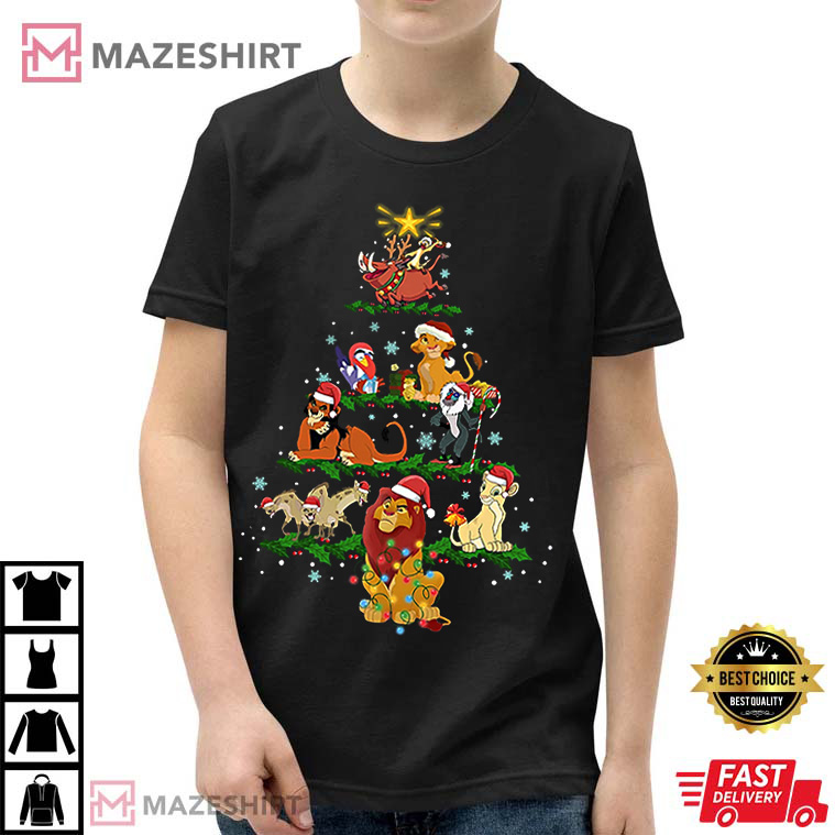 Disney Lion King Characters Squad Christmas Tree Disneyland Vacation Family Gift T-Shirt Disney Lion King Characters Squad Christmas Tree Disneyland Vacation Family Gift T-Shirt