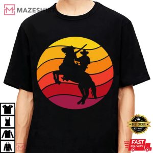 Cowboy Horse Pesade Retro Style Vintage T Shirt 1