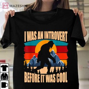 Bigfoot Sasquatch Vintage Retro Sunset Introvert T Shirt 1
