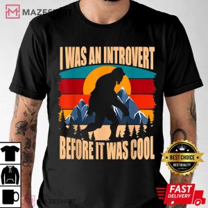 Bigfoot Sasquatch Vintage Retro Sunset Introvert T Shirt 2