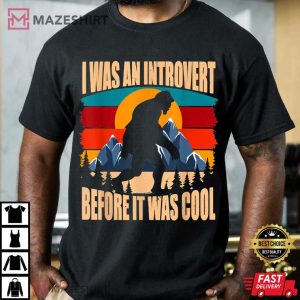 Bigfoot Sasquatch Vintage Retro Sunset Introvert T Shirt 4