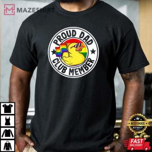 Proud Dad Club Member Rubber Duck Rainbow Gay Lesbian LGBT T Shirt 3