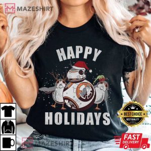 Santa BB 8 Porgs Happy Holidays Christmas Funny Star Wars Xmas L 4