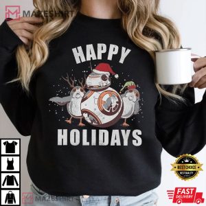 Santa BB 8 Porgs Happy Holidays Christmas Funny Star Wars Xmas Lig 1