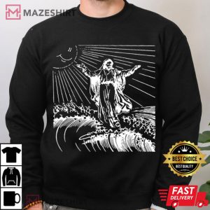 Surfing Jesus Cool Christian Vintage T Shirt 4