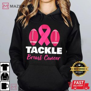 Tackle Football Pink Ribbon Breast Cancer Awareness T Shirt 2