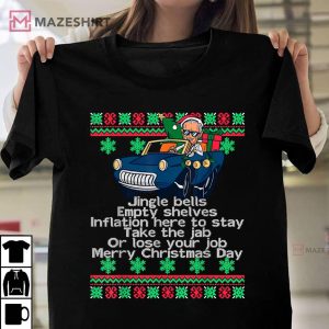 Jingle Joe Biden Funny Santa Trump Ugly Christmas T Shirt 1