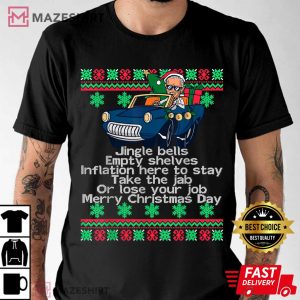 Jingle Joe Biden Funny Santa Trump Ugly Christmas T Shirt 2
