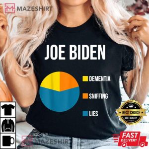 Joe Biden Dementia Sniffing Lies Fun Chart T Shirt 3