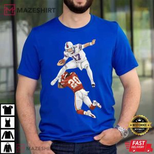 Josh Allen Buffalo Bills Hurdle Football T Shirt 2