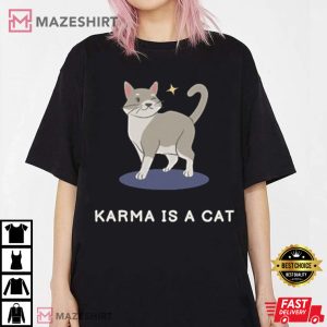 Karma is a Cat Aesthetic Trendy T Shirt 1