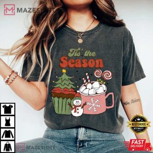 Cute Christmas Comfort Colors Tis The Season Holiday Vintag 3