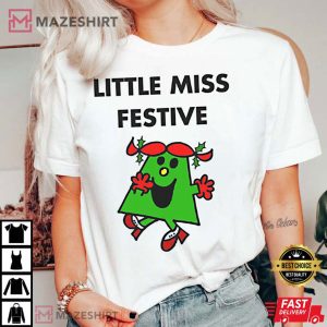 Little Miss Festive Christmas Xmas Holiday T Shirt 3