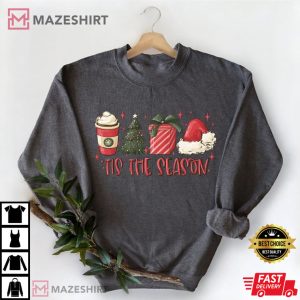 Tis The Season Christmas Cute Coffee Retro T Shirt 1