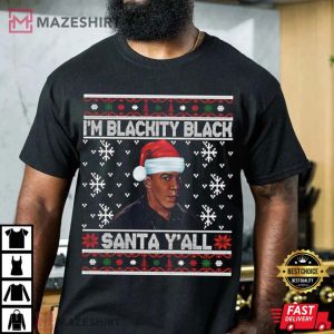 Funny Black Santa Christmas African American Santa T Shirt 2