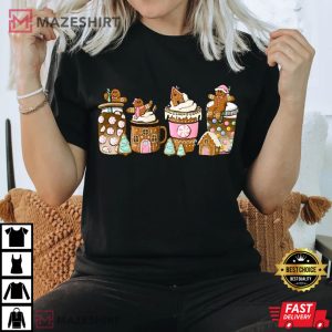 Gingerbread Christmas Santa Hat T Shirt 1