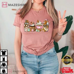 Gingerbread Christmas Santa Hat T Shirt 4