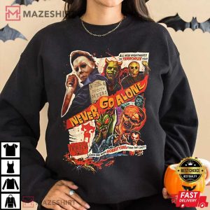 Halloween Universal 2022 Never Go Alone Michael Myers T Shirt 1 4