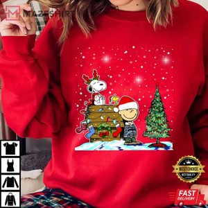 Christmas Santa Charlie Brown Snoopy Reindeer Xmas T Shirt 4
