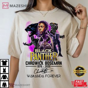 Black Panther Wakanda Forever T'Challa 1976 Chadwick Boseman T-Shirt