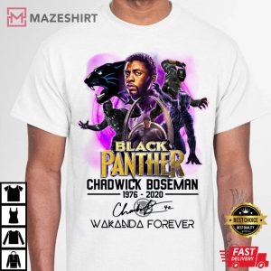 Black Panther Wakanda Forever T'Challa 1976 Chadwick Boseman T-Shirt