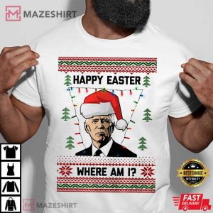 Christmas Happy Easter Joe Biden Funny T-Shirt
