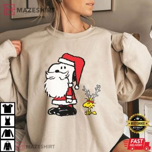 Peanuts Snoopy and Woodstock Santa Antlers Christmas Family Pajama T 4